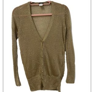 LIKE NEW!!!! J. Crew golden metallic button up blouse. Size S.